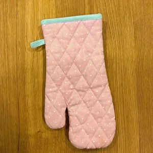 Oven Mitt - Pink & Blue polka dots